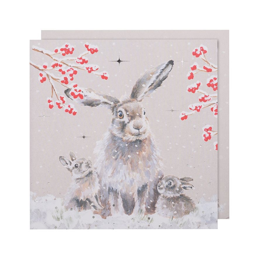 'Snowfall' Hare Luxury Boxed Christmas Card - Wrendale Designs