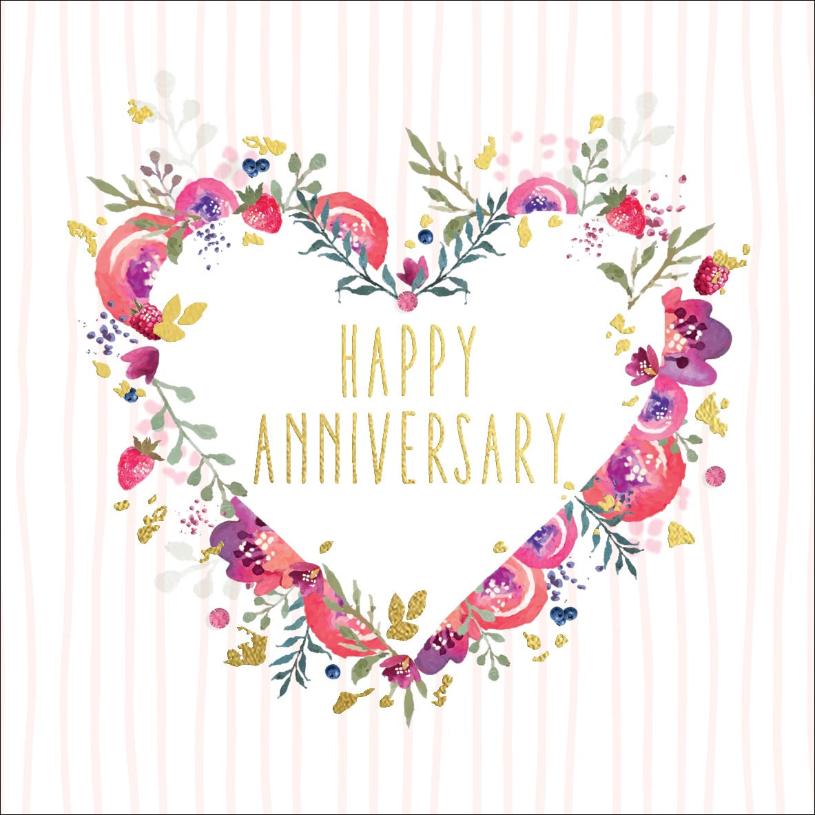 Happy Anniversary Heart Wreath Card