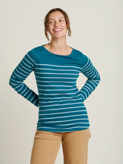 Brakeburn Harbour Stripe Long Sleeved T-Shirt - Teal