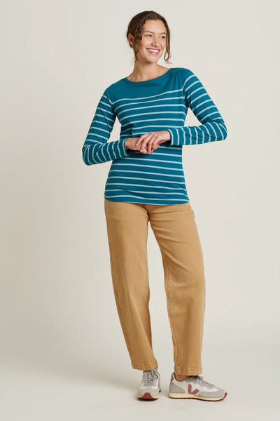 Brakeburn Harbour Stripe Long Sleeved T-Shirt - Teal