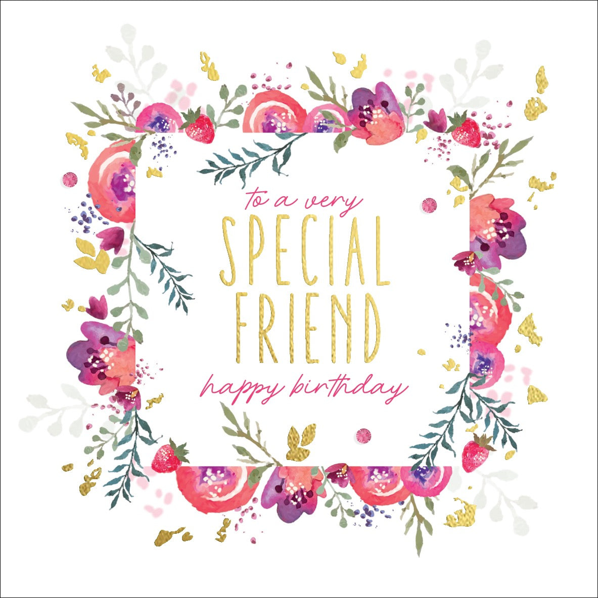 Happy Birthday to A Very Special Friend Pink Floral Card