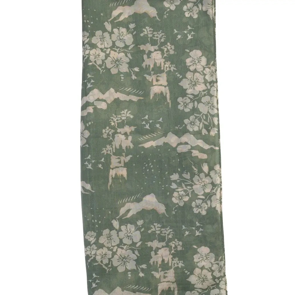 Quintessential 100% Silk Scarf - Kyoto Green
