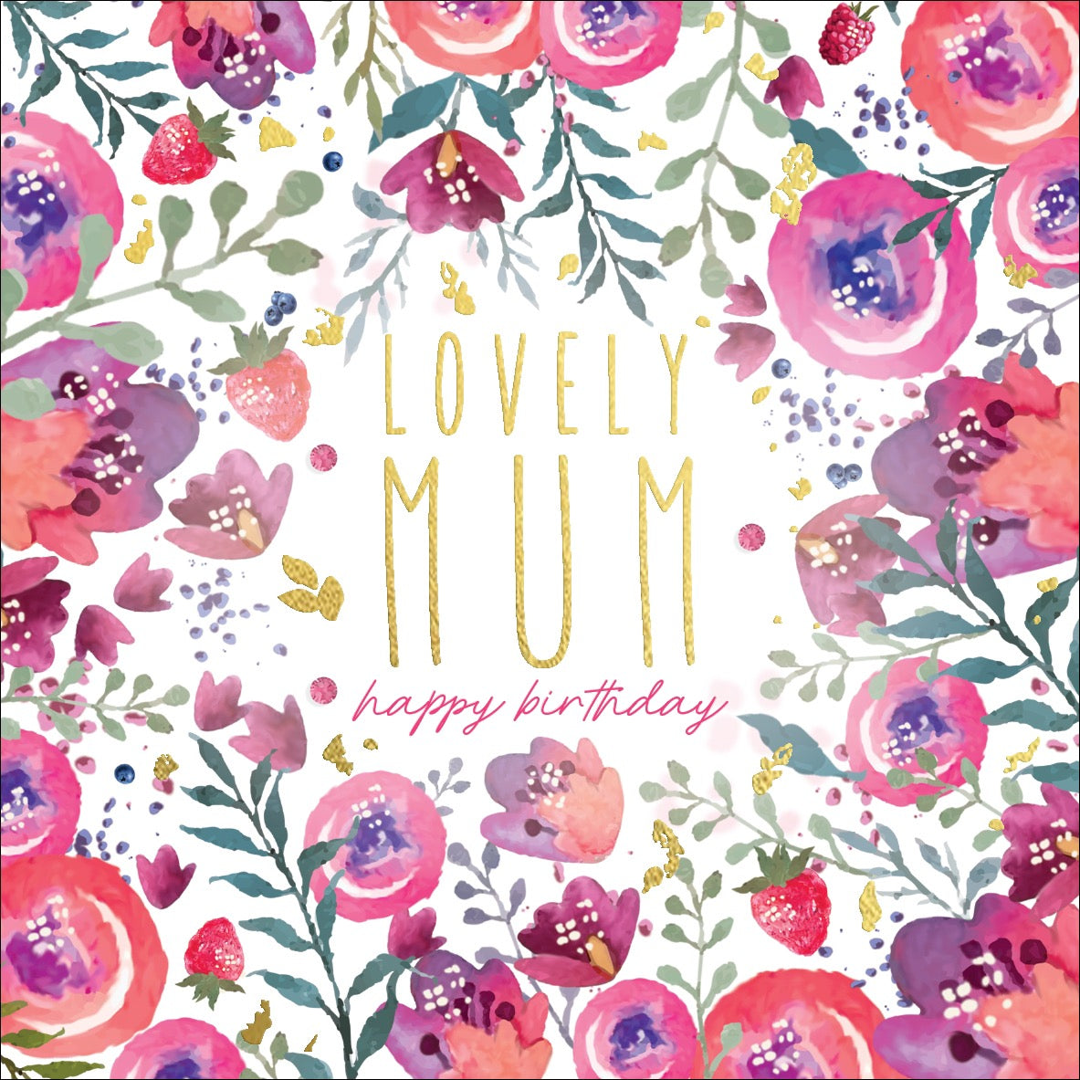 Lovely Mum Happy Birthday Pink Floral Card