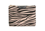 Alice Wheeler Animal Print Small Zip Pouch - Zebra Light