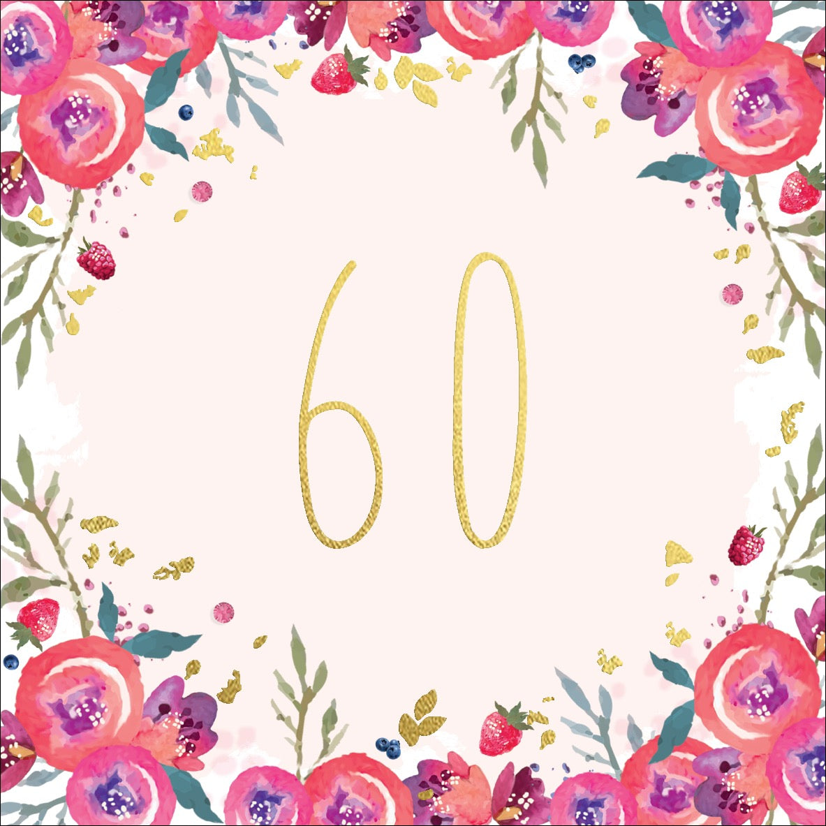 60th Birthday Pink Floral Card