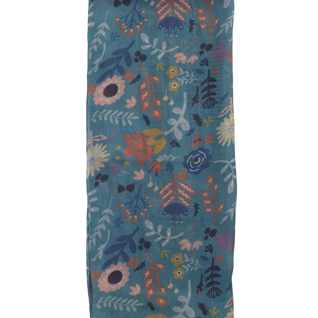 Quintessential 100% Silk Scarf - Bergen Teal