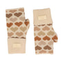 Zelly Hearts Print Fingerless Knitted Gloves - Taupe
