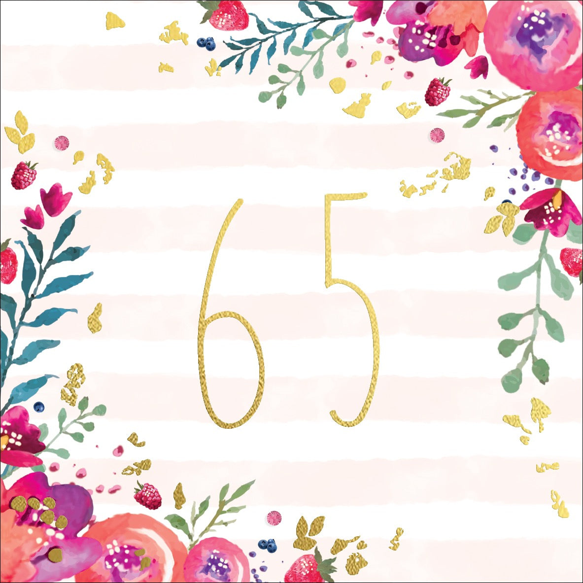 65th Birthday Pink Floral Card