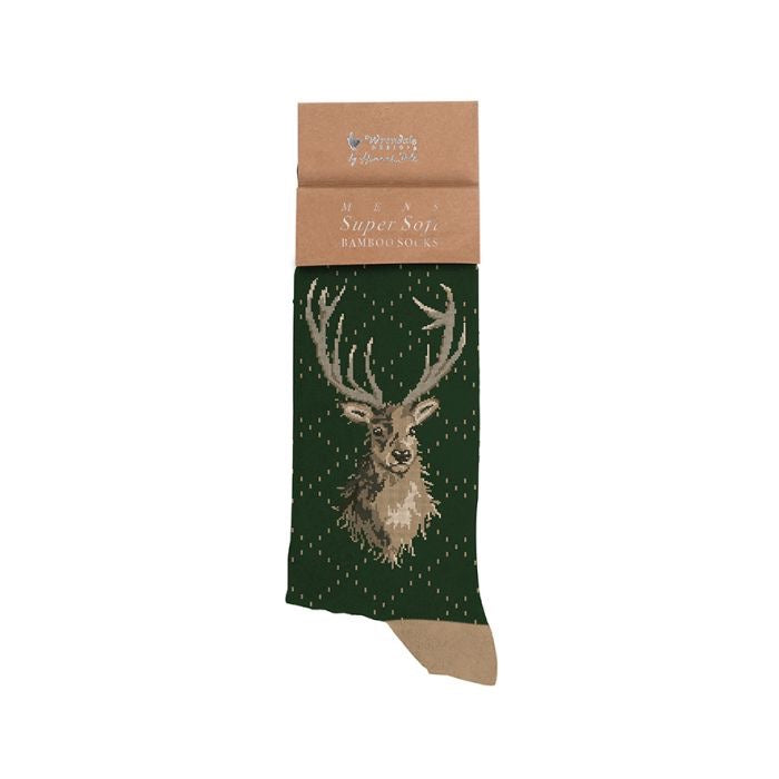 Portrait of a Stag Mens Bamboo Socks - Wrendale Designs