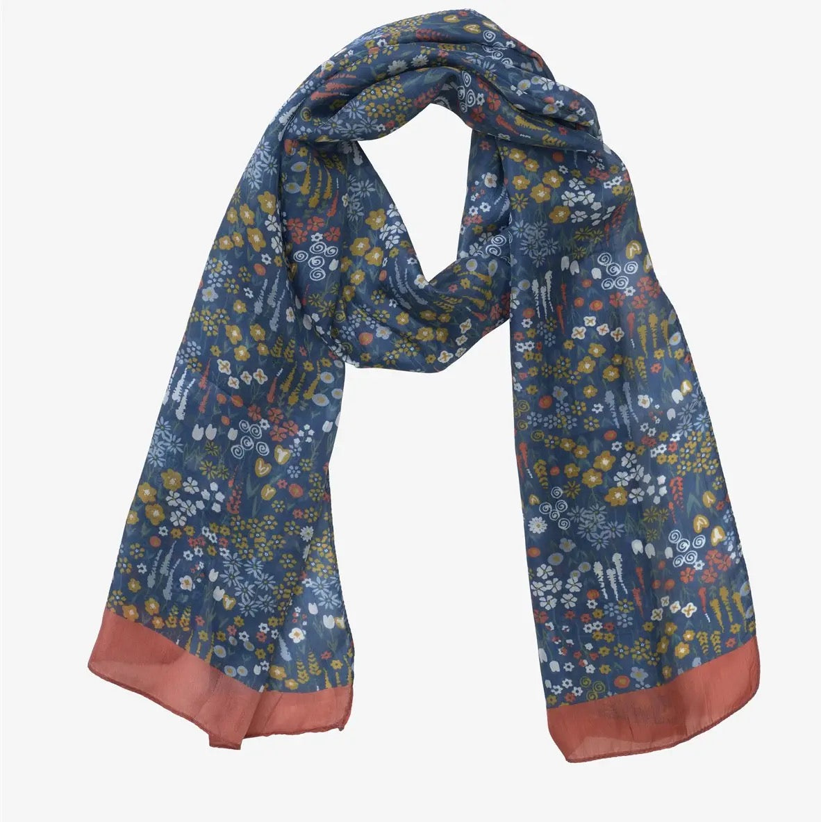 Quintessential 100% Silk Scarf - Eden Blue