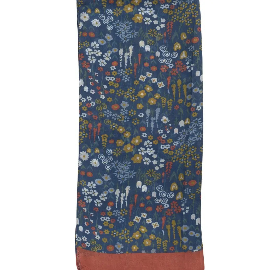 Quintessential 100% Silk Scarf - Eden Blue