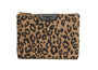 Alice Wheeler Animal Print Small Zip Pouch - Leopard Dark