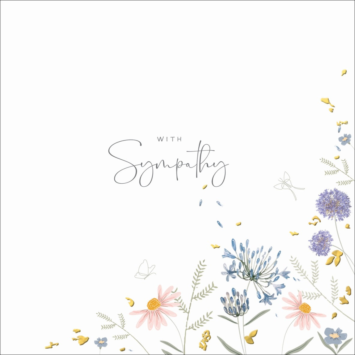 With Sympathy Meadow Floral Blank Card
