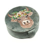 POM Seafoam Grey Velvet Highland Cow Large Round Jewellery Box