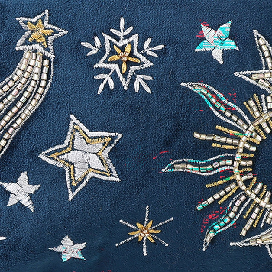 POM - Petrol Blue - Celestial Moon &amp; Stars - Large Cosmetic/ Make-Up Bag