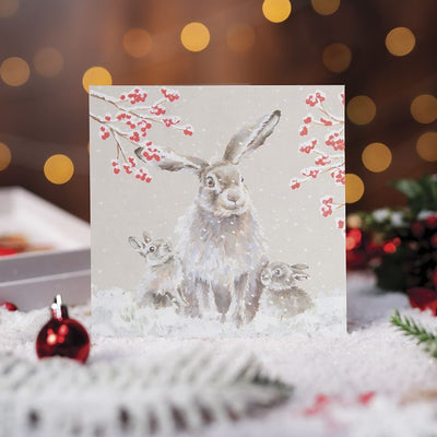 'Snowfall' Hare Luxury Boxed Christmas Card - Wrendale Designs