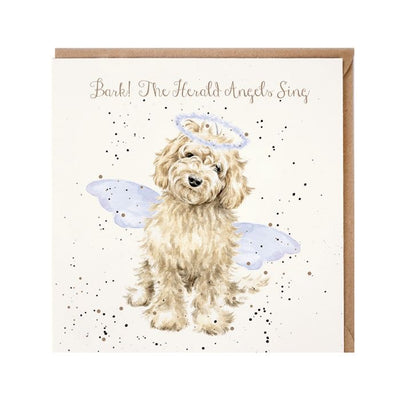 'Bark! The Herald' Angel Labradoodle Christmas Card - Wrendale Designs