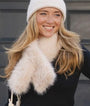 Park Lane Faux Fur Pull Through Scarf - Linen