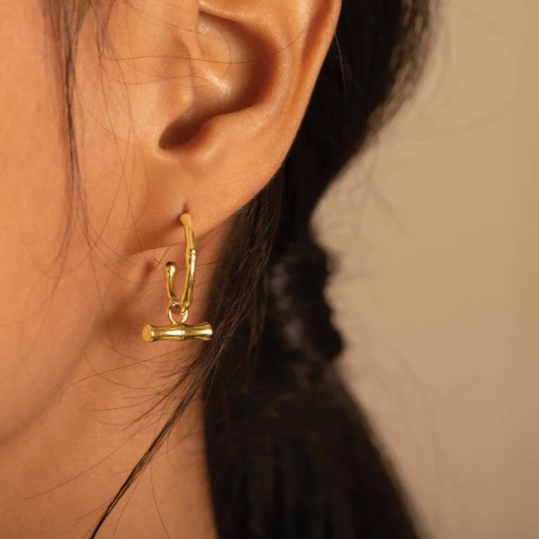 Katie Loxton Waterproof Jewellery - Bamboo Earrings - Gold