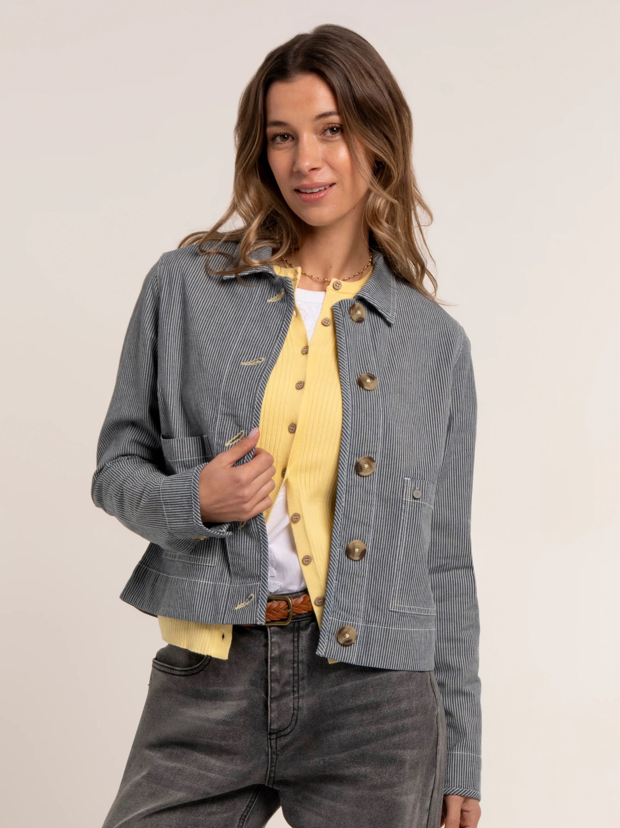 Brakeburn Odalys Stripe Jacket - Blue/White