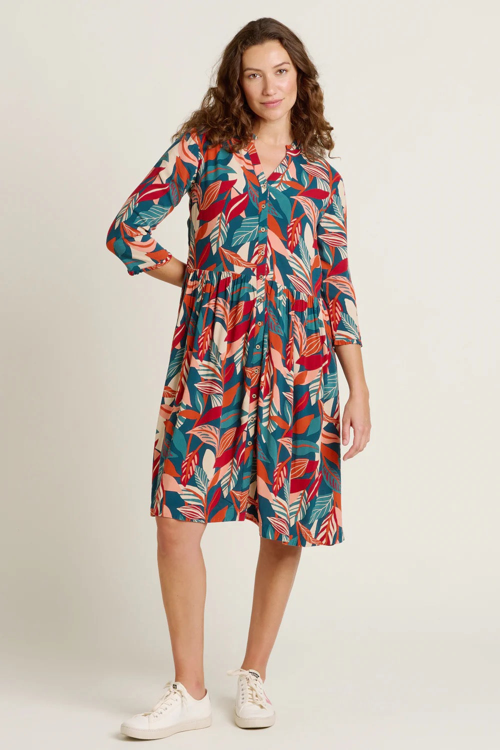 Brakeburn Evergreen Leaves Dress - Multi