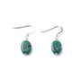 Carrie Elspeth Marble Ceramic Ovals Drop Earrings - Jade Green