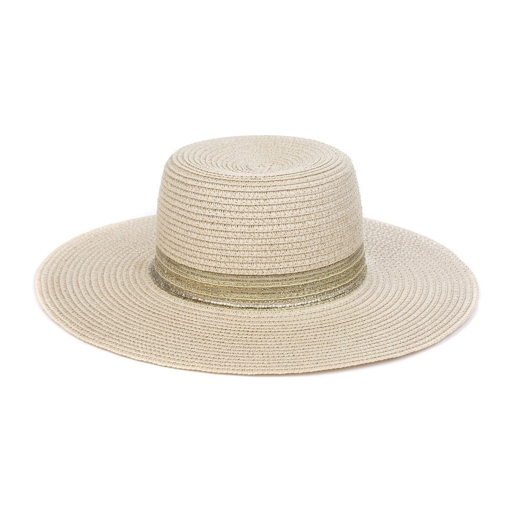 Park Lane Santorini Sun Hat - Natural/Gold