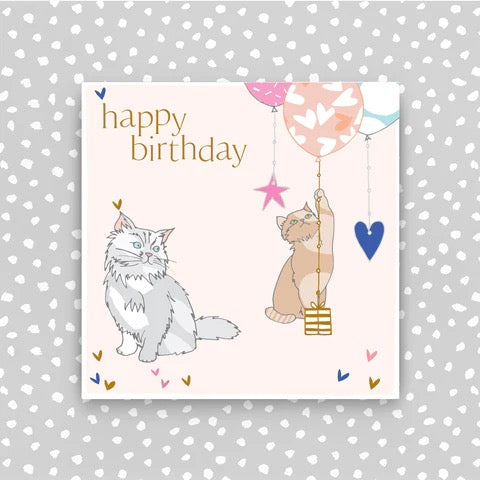 Molly Mae Happy Birthday Cats & Balloons SMALL Card