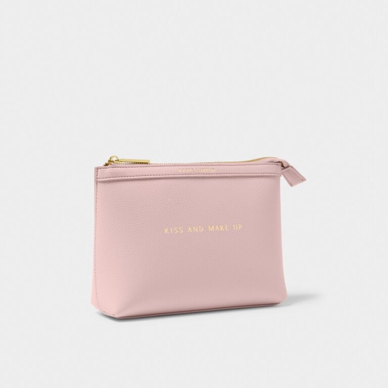 Katie Loxton Sentiment Make-Up Bag 'Kiss and Make Up' - Pink