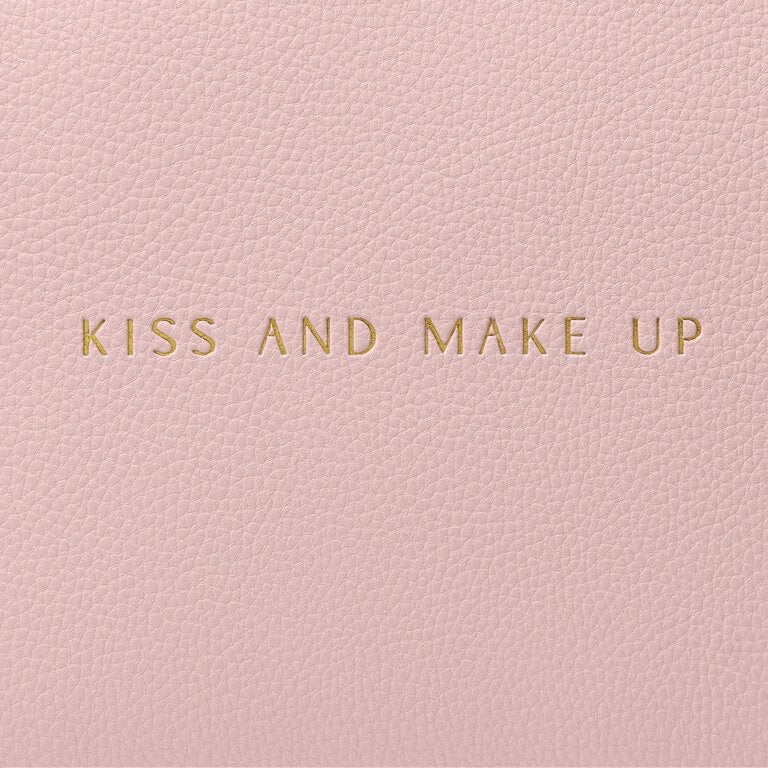 Katie Loxton Sentiment Make-Up Bag 'Kiss and Make Up' - Pink