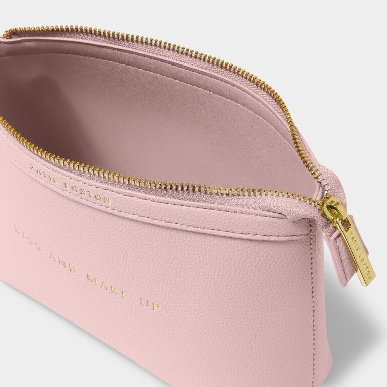 Katie Loxton Sentiment Make-Up Bag 'Kiss and Make Up' - Pink