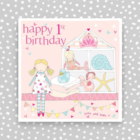 Molly Mae Happy 1st Birthday Dolls House Card