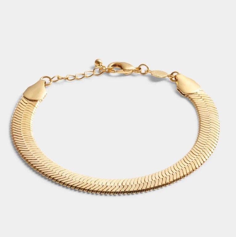 Katie Loxton Waterproof Jewellery - Ciana Large Snake Chain Bracelet - Gold