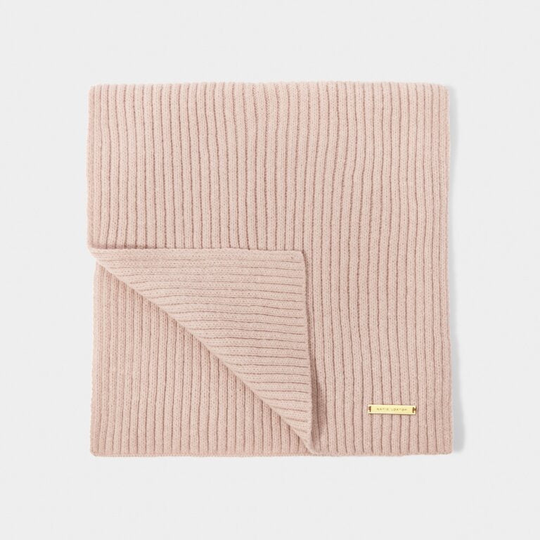 Katie Loxton Knitted Ribbed Scarf - Nude Pink