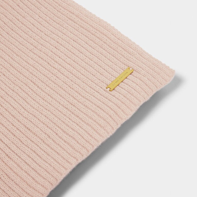 Katie Loxton Knitted Ribbed Scarf - Nude Pink