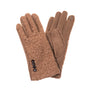 Park Lane - Fleece Back & Faux Suede- 4 Black Buttons Ladies Gloves- Mocha Mousse