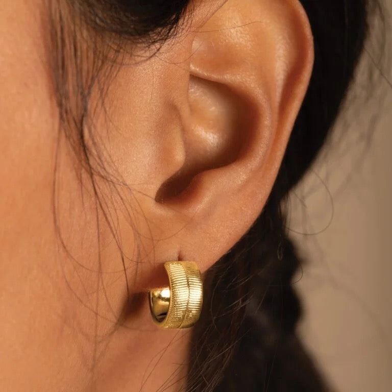 Katie Loxton Waterproof Jewellery - Ciana Gold Snake Huggie Hoop Earrings - Gold