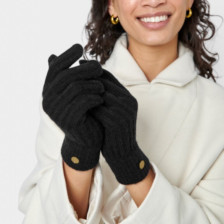 Katie Loxton Knitted Gloves - Black