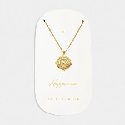 Katie Loxton Waterproof Jewellery - Happiness Gold Coin Necklace - Gold