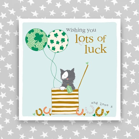 Molly Mae Wishing You Lots of Luck Cat & Balloons Card