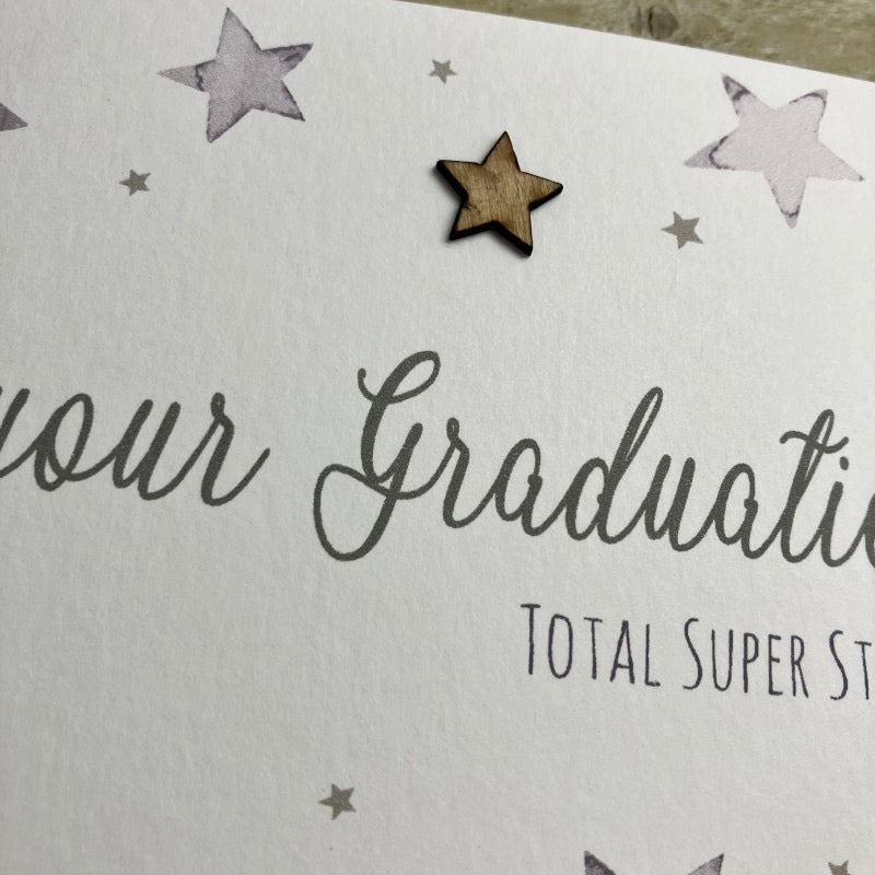 Graduation Total Super Star Card - White Cotton Cards