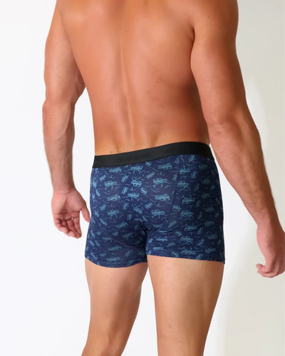 Eco Chic MENS Bamboo Boxers - Landrovers - Navy