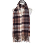 Park Lane Check Cosy Scarf with Tassels - Chocolate/Mocha/Cream