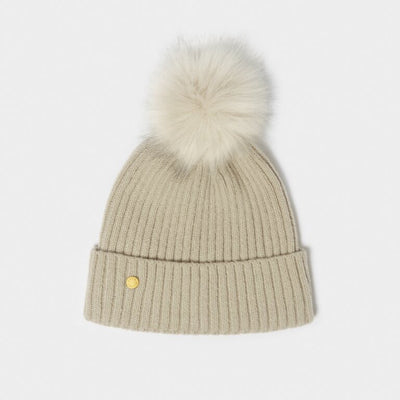 Katie Loxton Faur Fur Knitted Hat - Light Sand