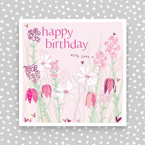 Molly Mae Happy Birthday Pink Wild Flowers Card