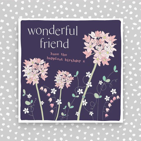 Molly Mae Wonderful Friend Have the Happiest Birthday Purple Card