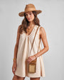 Katie Loxton - Porto Raffia - Small Upright Phone Crossbody Bag - Cognac Brown