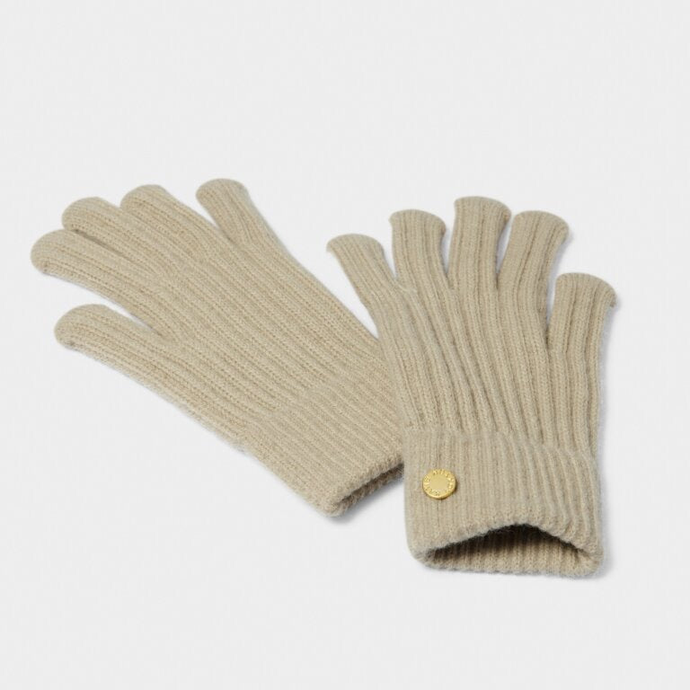 Katie Loxton Knitted Gloves - Light Sand