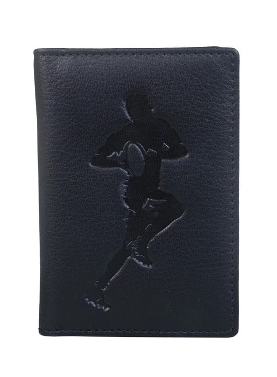 Mala Leather Kalmia Sports Card Holder - Rugby - Black
