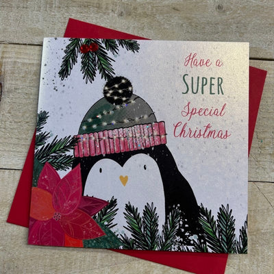 White Cotton Cards Have a Super Special Christmas Penguin Card